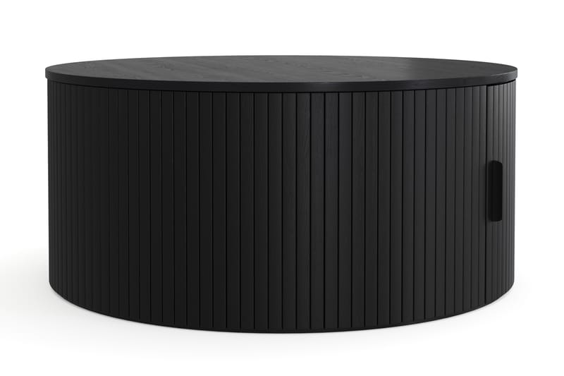Noira Runt Soffbord 80 cm med Förvaring Ribbad - Svart - Möbler - Bord & matgrupp - Soffbord