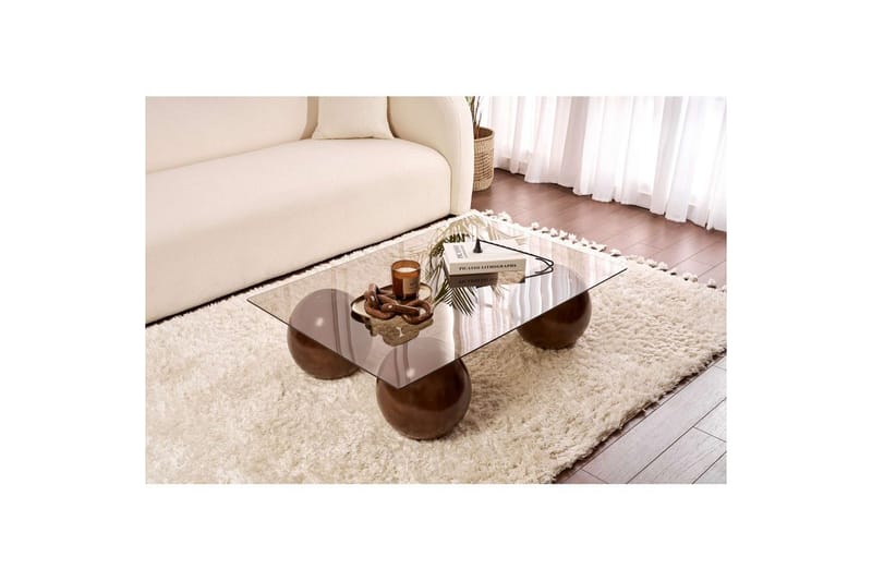 Soffbord Nordure Koushik Soffbord 110 cm Sand, Chocolate Brown - Möbler - Bord & matgrupp - Soffbord