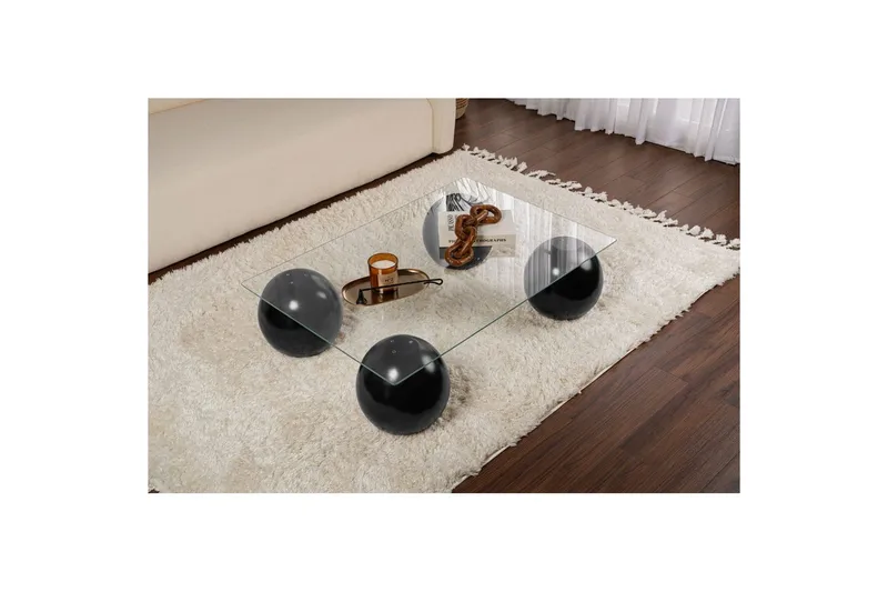 Soffbord Nordure Soffbord Koushik Svart / Transparent Svart - Möbler - Bord & matgrupp - Soffbord