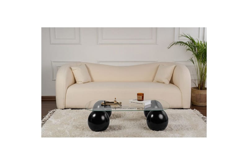 Soffbord Nordure Soffbord Maroulburg Svart / Transparent Svart,Vit - Möbler - Bord & matgrupp - Soffbord