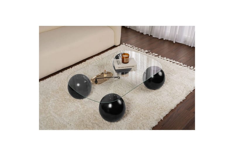 Soffbord Nordure Soffbord Maroulburg Svart / Transparent Svart,Vit - Möbler - Bord & matgrupp - Soffbord