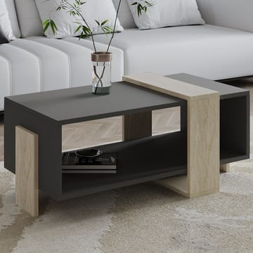 Norell Soffbord 90x40x49 cm - Travertine/Anthracite - Möbler - Bord & matgrupp - Soffbord - Soffbord med förvaring
