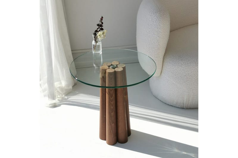 Soffbord Novera Valnöt / Transparent - Valnöt / Transparent - Möbler - Bord & matgrupp - Soffbord