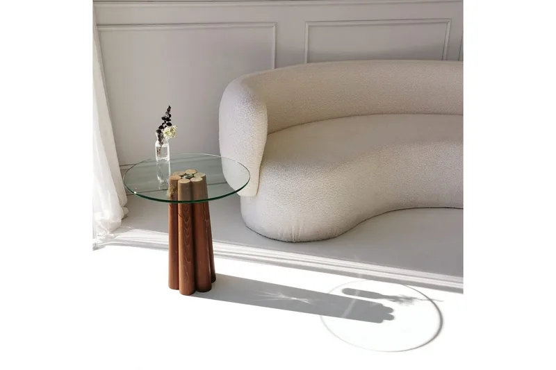 Soffbord Novera Valnöt / Transparent - Valnöt / Transparent - Möbler - Bord & matgrupp - Soffbord