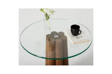 Soffbord Novera Valnöt / Transparent - Valnöt / Transparent - Möbler - Bord & matgrupp - Soffbord