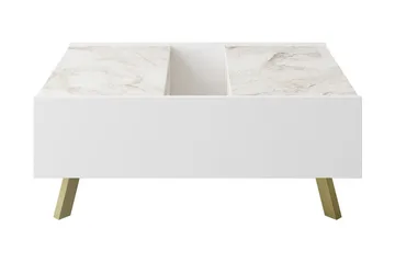 Ocotla Soffbord 90 cm med Förvaring Marmormönster - Vit/Mörkbrun - Möbler - Bord & matgrupp - Soffbord - Soffbord med förvaring
