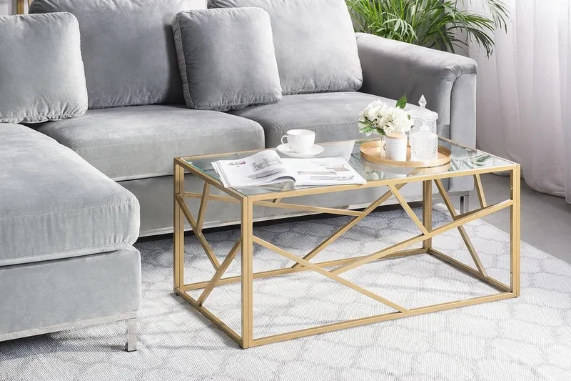 Orland Soffbord 100 cm - Glas/Guld - Möbler - Bord & matgrupp - Soffbord