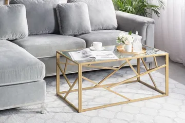 Orland Soffbord 100 cm - Glas/Guld - Möbler - Bord & matgrupp - Soffbord