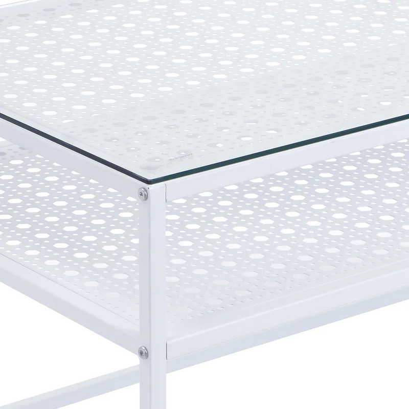 Orvanel Soffbord 100 cm - Transparent och matt vit - Möbler - Bord & matgrupp - Soffbord - Soffbord med förvaring
