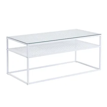 Orvanel Soffbord 100 cm - Transparent och matt vit - Möbler - Bord & matgrupp - Soffbord - Soffbord med förvaring
