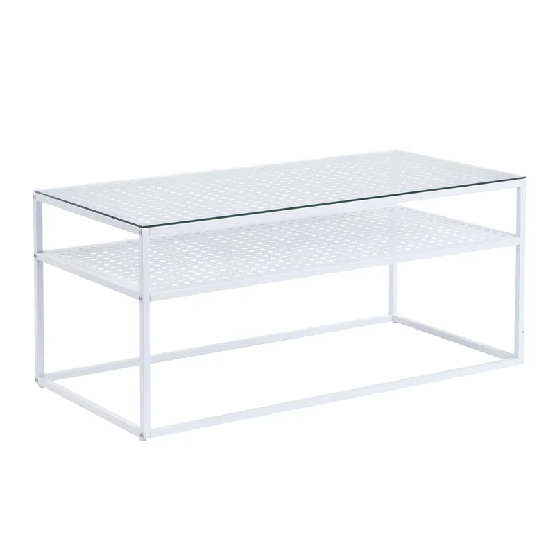 Orvanel Soffbord 100 cm - Transparent och matt vit - Möbler - Bord & matgrupp - Soffbord - Soffbord med förvaring