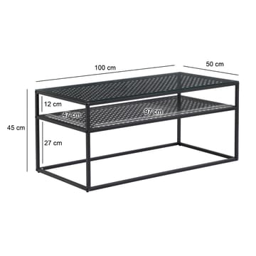 Orvanel Soffbord 100 cm - Transparent och mattsvart - Möbler - Bord & matgrupp - Soffbord - Soffbord med förvaring