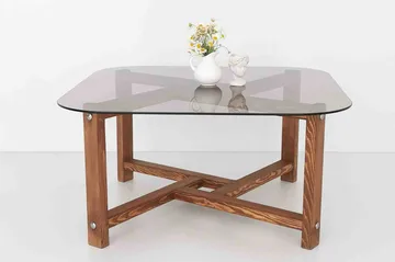 Ostwerwal Soffbord 80 cm Runt - Natur/Glas - Möbler - Bord & matgrupp - Soffbord