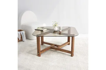 Ostwerwal Soffbord 80 cm Runt - Natur/Glas - Möbler - Bord & matgrupp - Soffbord