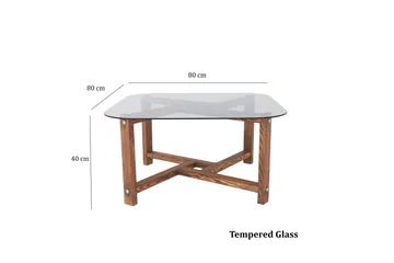 Ostwerwal Soffbord 80 cm Runt - Natur/Glas - Möbler - Bord & matgrupp - Soffbord