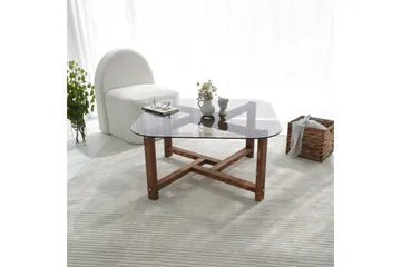 Ostwerwal Soffbord 80 cm Runt - Natur/Glas - Möbler - Bord & matgrupp - Soffbord