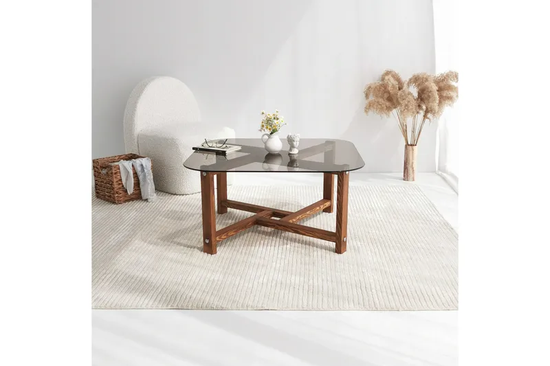 Ostwerwal Soffbord 80 cm Runt - Natur/Glas - Möbler - Bord & matgrupp - Soffbord