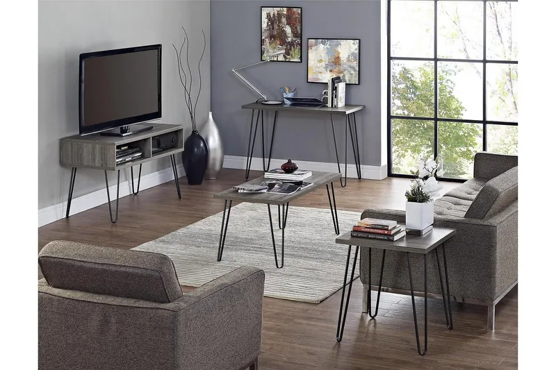 Owen Soffbord 107 cm Grå/Svart - Dorel Home - Möbler - Bord & matgrupp - Soffbord