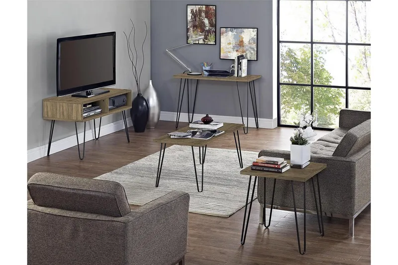 Owen Soffbord 107 cm Valnötsbrun/Svart - Dorel Home - Möbler - Bord & matgrupp - Soffbord