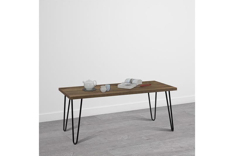 Owen Soffbord 107 cm Valnötsbrun/Svart - Dorel Home - Möbler - Bord & matgrupp - Soffbord