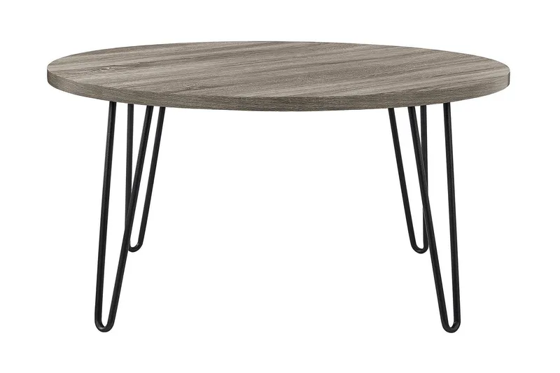 Owen Soffbord 90 cm Ovalt Runt Grå/Svart, Dorel Home