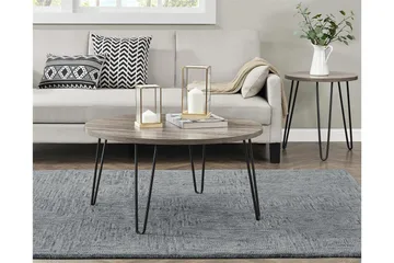 Owen Soffbord 90 cm Ovalt Runt Grå/Svart - Dorel Home - Möbler - Bord & matgrupp - Soffbord