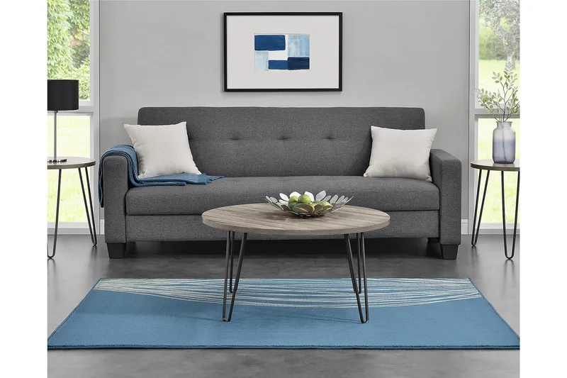 Owen Soffbord 90 cm Ovalt Runt Grå/Svart - Dorel Home - Möbler - Bord & matgrupp - Soffbord