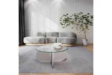 Pakalni Soffbord 75x35x75 cm Runt - Vit - Möbler - Bord & matgrupp - Soffbord