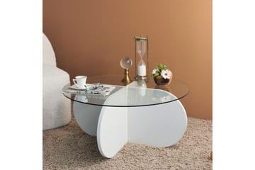 Pakalni Soffbord 75x35x75 cm Runt - Vit - Möbler - Bord & matgrupp - Soffbord
