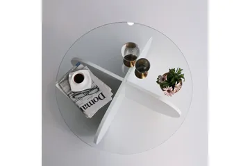 Pakalni Soffbord 75x35x75 cm Runt - Vit - Möbler - Bord & matgrupp - Soffbord