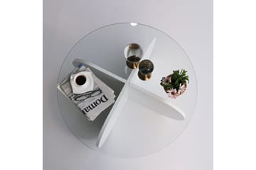 Pakalni Soffbord 75x35x75 cm Runt - Vit - Möbler - Bord & matgrupp - Soffbord