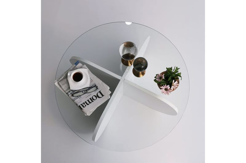 Pakalni Soffbord 75x35x75 cm Runt - Vit - Möbler - Bord & matgrupp - Soffbord