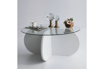 Pakalni Soffbord 75x35x75 cm Runt - Vit - Möbler - Bord & matgrupp - Soffbord