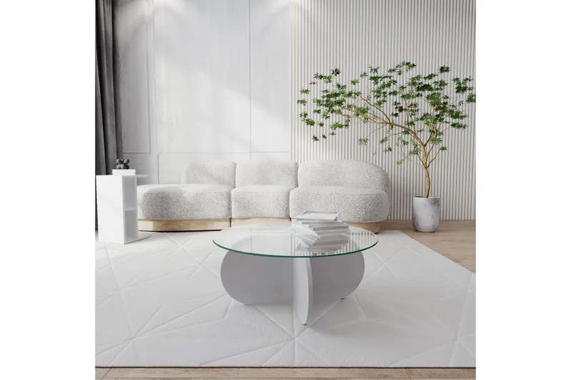 Pakalni Soffbord 75x35x75 cm Runt - Vit - Möbler - Bord & matgrupp - Soffbord