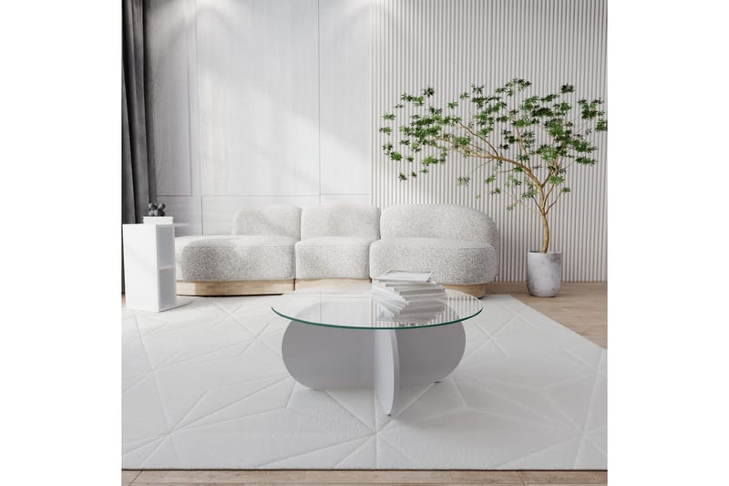 Pakalni Soffbord 75x35x75 cm Runt - Vit - Möbler - Bord & matgrupp - Soffbord