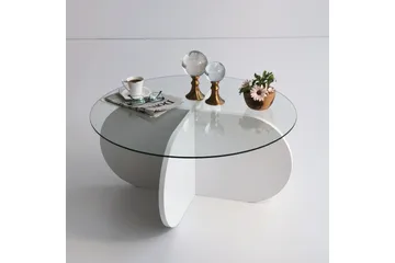 Pakalni Soffbord 75x35x75 cm Runt - Vit - Möbler - Bord & matgrupp - Soffbord