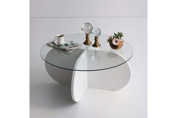 Pakalni Soffbord 75x35x75 cm Runt - Vit - Möbler - Bord & matgrupp - Soffbord