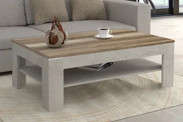 Perkhill Soffbord 120 cm med Förvaring Hylla - Brun/Grå - Möbler - Bord & matgrupp - Soffbord - Soffbord med förvaring