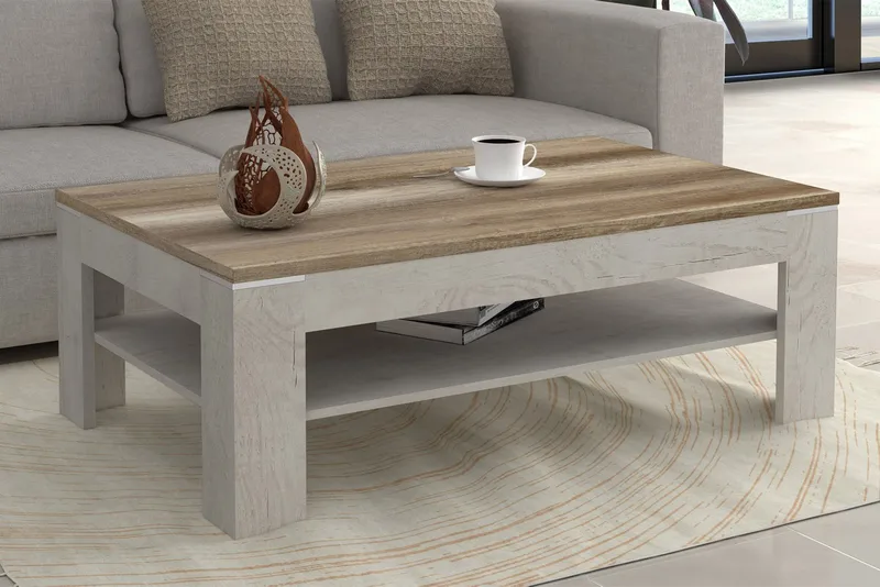 Perkhill Soffbord 120 cm med Förvaring Hylla - Brun/Grå - Möbler - Bord & matgrupp - Soffbord - Soffbord med förvaring