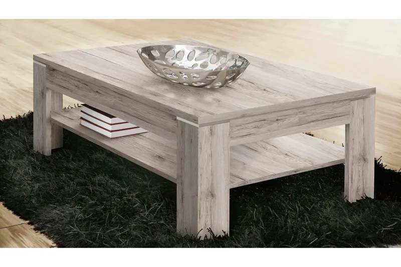 Perkhill Soffbord 120 cm med Förvaring Hylla - Brun/Natur - Möbler - Bord & matgrupp - Soffbord - Soffbord med förvaring