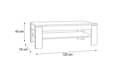 Perkhill Soffbord 120 cm med Förvaring Hylla - Vit - M öbler - Bord & matgrupp - Soffbord - Soffbord med förvaring