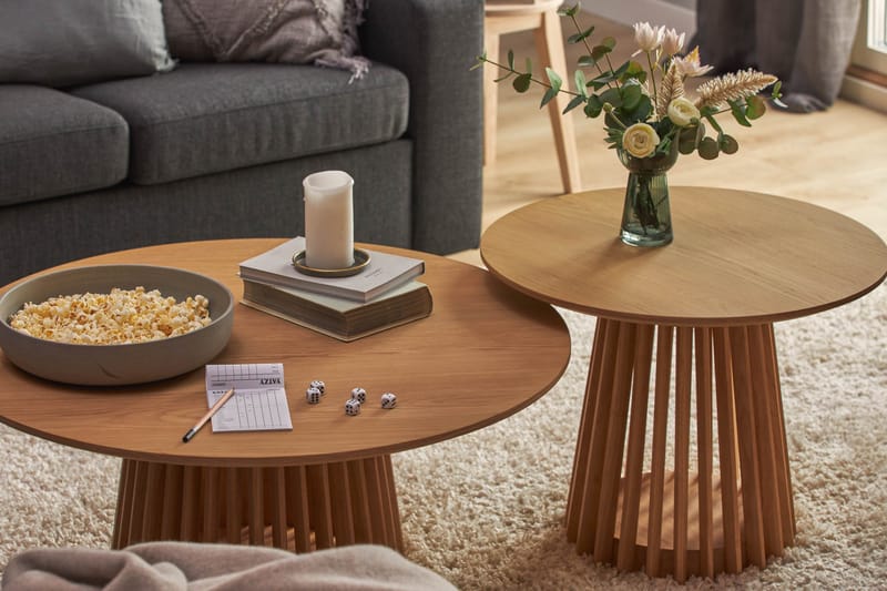 Peyra Soffbord  60 cm Runt Ek - Natur - Möbler - Bord & matgrupp - Soffbord