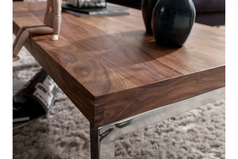 Plessey Soffbord 120 cm - Massivt Trä/Krom - Möbler - Bord & matgrupp - Soffbord