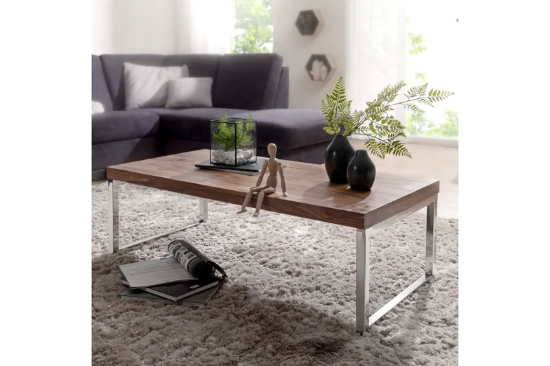 Plessey Soffbord 120 cm - Massivt Trä/Krom - Möbler - Bord & matgrupp - Soffbord