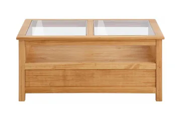 Purnima Soffbord 100 cm med Förvaring 2 Lådor + Hylla - Glas/Brun - Möbler - Bord & matgrupp - Soffbord