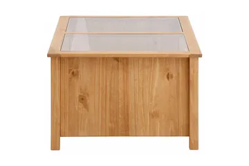 Purnima Soffbord 100 cm med Förvaring 2 Lådor + Hylla - Glas/Brun - Möbler - Bord & matgrupp - Soffbord