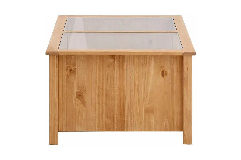 Purnima Soffbord 100 cm med Förvaring 2 Lådor + Hylla - Glas/Brun - Möbler - Bord & matgrupp - Soffbord