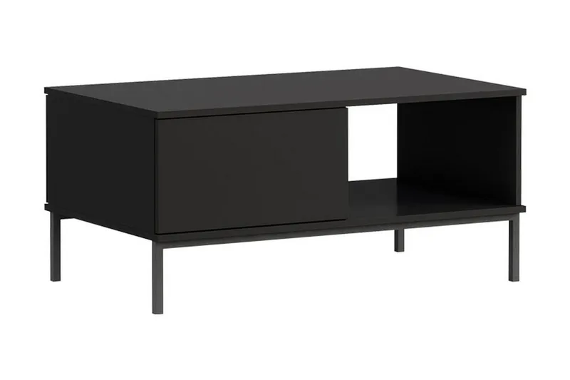 Querty Soffbord 100 cm med Förvaring Hylla + Låda, Svart