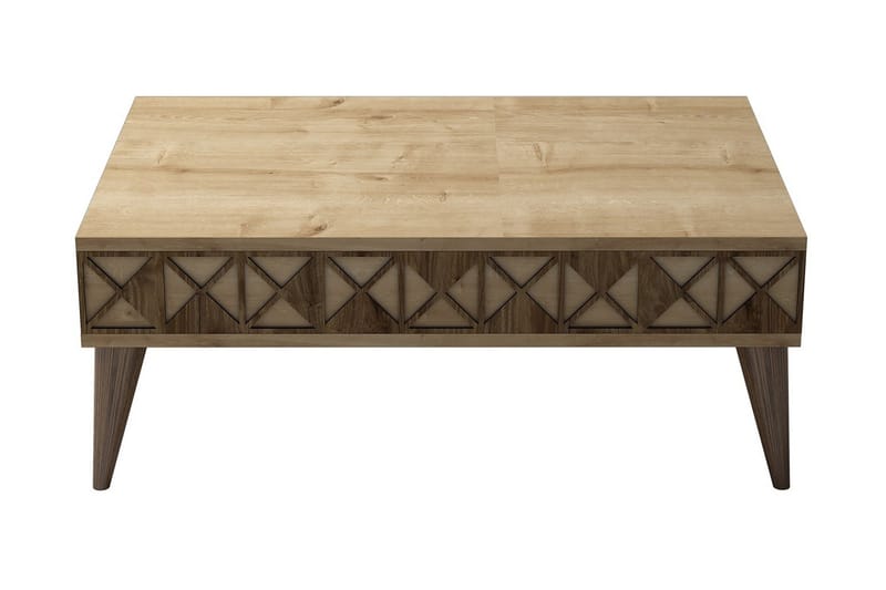Soffbord Raffaldt 90 cm med Förvaring Hylla - Ekfärg - Soffbord