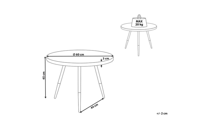 Soffbord Ramona Ljus trä/svart/guld - Ljus trä/svart/guld - Möbler - Bord & matgrupp - Soffbord